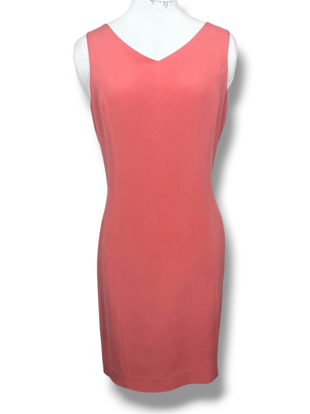 Petite Sophisticate Coral Silk Dress